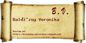 Balázsy Veronika névjegykártya